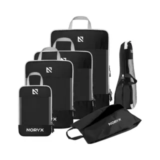 Noryx Packing Cubes 6-delige Set - Met Compressierits - Koffer & Backpack Organizer Set - Reis Compression - Bagage Organizers - Compressie Kleding