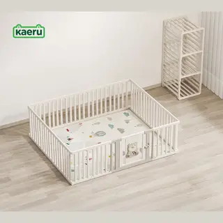 Kaëru® Kinder Playpen – Verstelbaar Tot Opbergrek – 186x156 Cm – Inclusief Speelmat – Met Schrijfbord – Grondbox Baby – Speelbox –