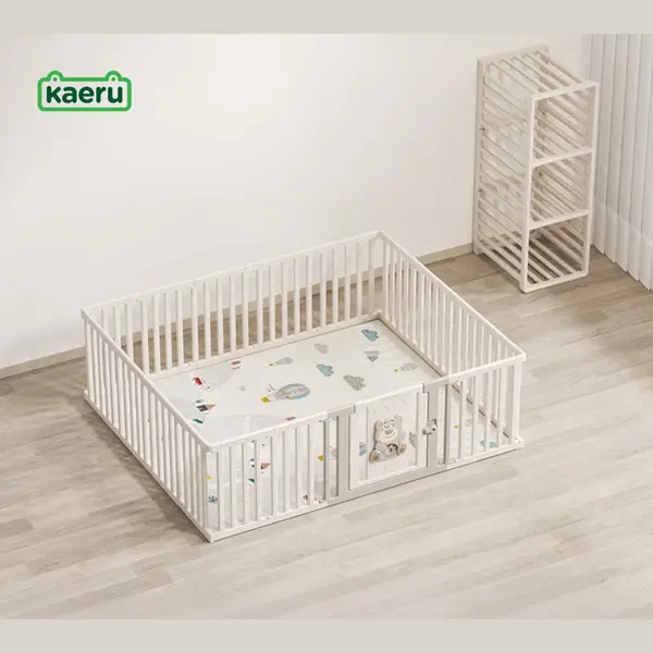 Kaëru® Kinder Playpen – Verstelbaar Tot Opbergrek – 186x156 Cm – Inclusief Speelmat – Met Schrijfbord – Grondbox Baby – Speelbox – thumbnail