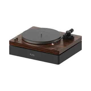 Aulo - Vinyl Platenspeler Met Ingebouwde Luidsprekers En Subwoofer - Bluetooth - Duurzaam Design In Luxueuze Donker Houten Afwerking