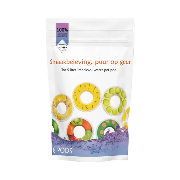 La Vida Luxe 8 Stuks Geurwater Aroma Pods - Geurwater Pods Geschikt Voor Air Up - Geurpods - 8 Verschillende Smaken - Cranberry - Energie - Lemon - Orange - thumbnail