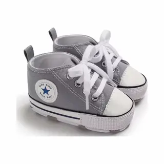 Baby-slofje.nl Stoere Baby Schoenen - Babysneakers Van Baby-Slofje - Grijs Maat 18 (12 Cm)