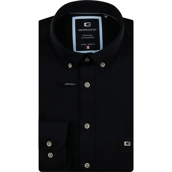 Giordano Ivy Jersey Shirt Marine, Effen thumbnail