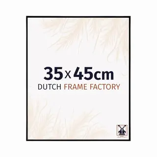Dutch Frame Factory - Fotokader 35x45 Cm - Zwart Mat - Kunststof Fotokader Met Ontspiegeld Kunstglas - Kader 35x45 Cm - Easy