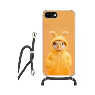 Telefoonhoesje Geschikt Voor IPhone Se 2020 - Paashaas - Kostuum - Eend - Siliconen - Crossbody - Backcover Met Koord - Telefoonhoesje Met Koord -