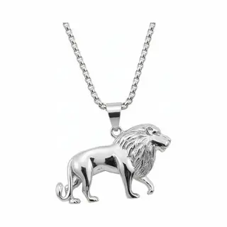 Nuvex Zilverkleurige Ketting Met Leeuw Hanger – Ketting Voor Heren – Dierenhanger – Glanzend Ontwerp – Krachtig Symbool