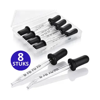 Montzys® Pipet Set - 8 Stuks Pipetflesje - 1 Ml Druppelteller - Pipetten Voor Whisky & Vloeistoffen