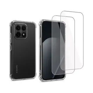 ChiGuard Hoesje & 2x Screenprotector Geschikt Voor Xiaomi 15T Hoesje Screenprotector - Gehard Glas Cover + Shock Proof Case – Transparant