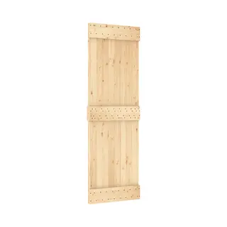 VidaXL Schuifdeur Naturel En Zwart 70 X 210 Cm Massief Pine Hout