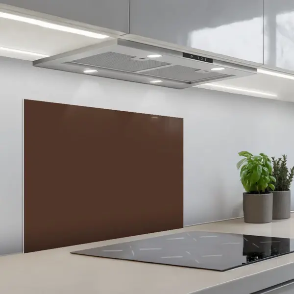 KitchenYeah Spatscherm 70x55 Cm - Zelfklevende Achterwand Bruin - Donker - Kleuren - Keuken Muurbeschermer - Spatwand Fornuis thumbnail