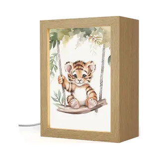 OnlyWow Nachtlampje 15x20 Cm - Kinder Lamp - Tijger - Dier - Kinderen - Jungle - Tafellamp Kinderkamer - Slaapkamer Lamp - Bedlamp Kinderen - Kinderlampje