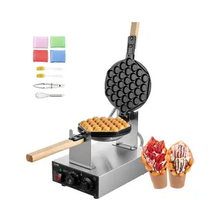 Vevor - Wafelijzer - 180 Graden - Horeca- Wafels - Koeken - Rvs- 1400 Watt -Draaibare Pannen - Catering