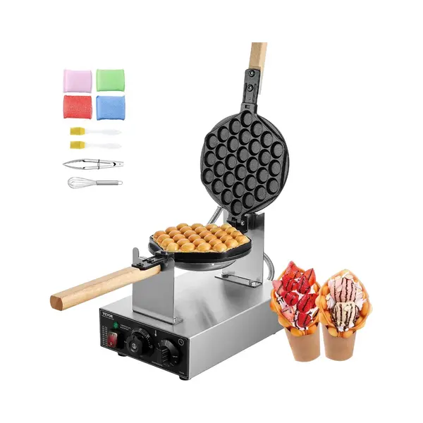 Vevor - Wafelijzer - 180 Graden - Horeca- Wafels - Koeken - Rvs- 1400 Watt -Draaibare Pannen - Catering thumbnail