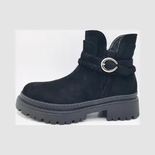 Shoekueen Dames Laarzen Suede Vlecht Zwart 41