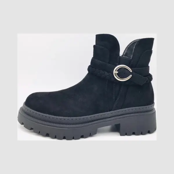 Shoekueen Dames Laarzen Suede Vlecht Zwart 41 thumbnail