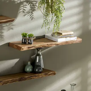 Hoyz Collection Hoyz - Wandplank Edge - 90cm Breed - Acaciahout - Bruin