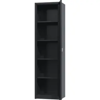 Povag Archiefkast Met Slot - Opbergkast Metaal - 180x50x38 Cm - Zwart
