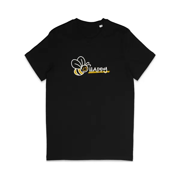 Stanley/Stella Grappig Heren En Dames T Shirt - Be Happy - Ben Gelukkig - Zwart - Xxl thumbnail