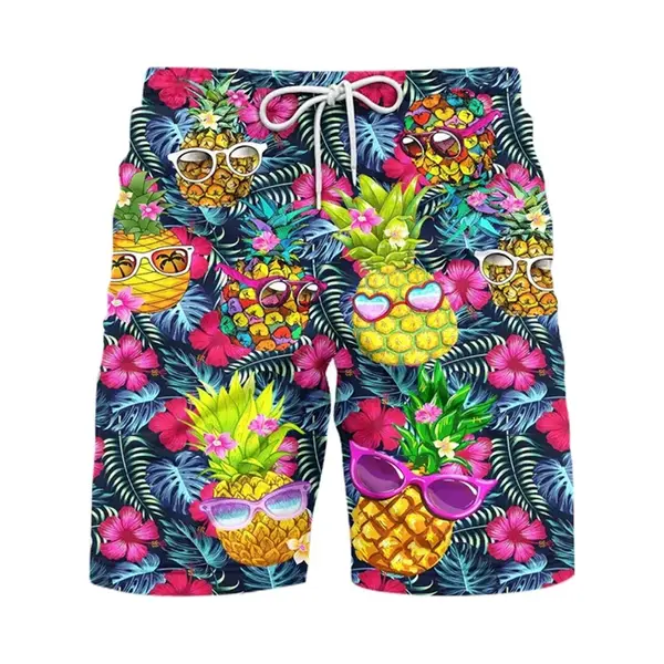 Ananas Hawaï Style Zwembroek - Zonder Binnenbroek - Korte Broek - Feest - Vakantie - Heren thumbnail