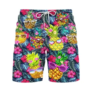 Ananas Hawaï Style Zwembroek - Zonder Binnenbroek - Korte Broek - Feest - Vakantie - Heren