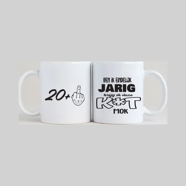 Luneno 21 Jaar 2 Mokken Verjaardag + Ben Ik Eindelijk Jarig Krijg Ik Deze K*t Mok - Verjaardag - Jarig - Cadeau - Grappig thumbnail