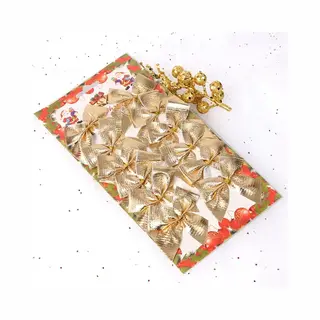 Gouden Strikjes / Strikjes Voor In De Kerstboom / 5 Cm / 12 Stuks / Kerstdecoratie