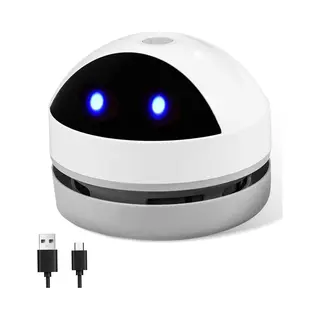Mini Desktop Stofzuiger - Usb Oplaadbaar En Draadloos - Hoge Zuigkracht Voor Bureau, Kantoor, Auto, Kussen En Toetsenbord - Wit