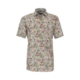 Casa Moda Gebloemd Korte Mouw Overhemd 834064400-300 Groen - Xxl