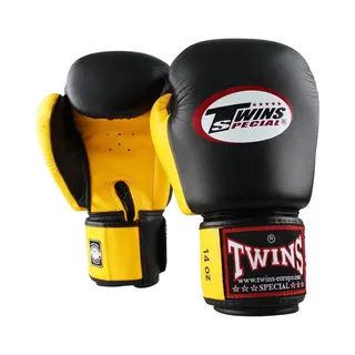 Twins Special Bgvl 3 Bokshandschoenen - Echt Leer - Zwart / Geel 16 Oz