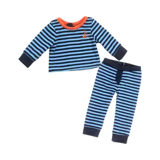 Sophia's By Teamson Kids Poppenkledingset Voor 45.7 Cm Poppen - Pyjamabroek En Lange Mouwenshirt - Poppen Accessoires - Blauw/Oranje/Strepen (Pop Niet
