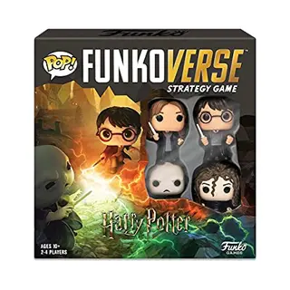 Funko Games Harry Potter 100 Funkoverse - English Version - Board Game - Harry, Hermione, Bellatrix LeStrange, Lord Voldemort - 3'' (7.6 Cm) Pop! -