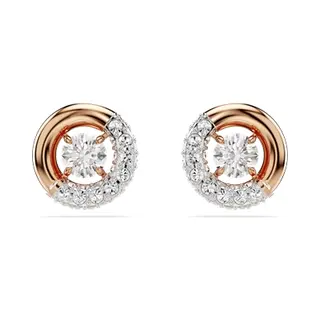 Swarovski Dextera Rose-Gold Round Cut Stud Earrings