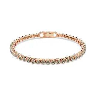 Swarovski Imber Emily Tennis Bracelet, Black Round-Cut Crystals In A Rose Gold-Tone Finished Setting, Part Of The Imber Collection