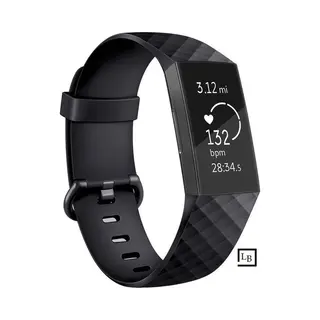 Schubben Siliconen Bandje - Sportbandje - Geschikt Voor Fitbit Charge 3 & 4 - Zwart - M/L