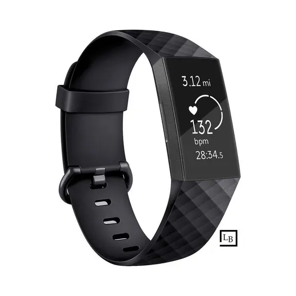 Schubben Siliconen Bandje - Sportbandje - Geschikt Voor Fitbit Charge 3 & 4 - Zwart - M/L thumbnail