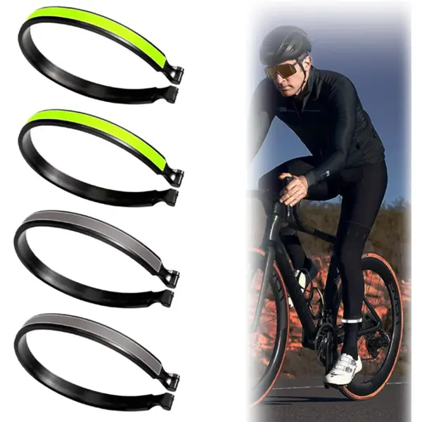 2 Paar Broekklemmen - Broekklem Voor Op De Fiets - Reflecterende Fietsbroekclips - Verhoogde Zichtbaarheid - Verhoogd De Veiligheid - Maximaal 90 Mm - thumbnail