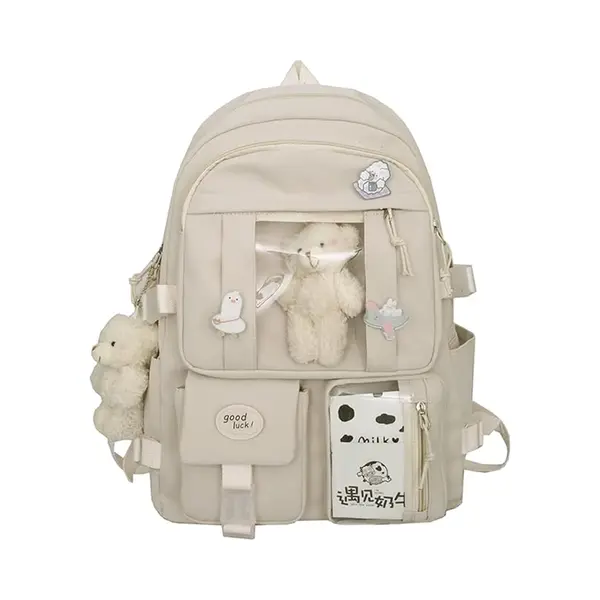 Rugzak - Met Pin En Accessoires - Waterdichte Rugzak Voor Meisjes - Rugtas - Rugzak Dames - Vrouwen - Laptop - Boekentas - Rugzakken Met Grote thumbnail