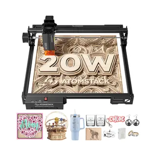 Atomstack A20 Pro V2 20W Lasergraveermachine - 0.08*0.1mm Laserpunt - 400 Mm/s - Graveernauwkeurigheid 0.01 Mm - 400 X 365 Mm Graveergebied - Zwart