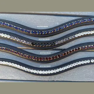 Hfi Padded Wave Browband + Strass Full Zwart Navy & Blue