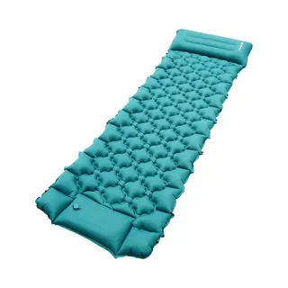 Vertrex Inflate-X1 Slaapmat Met Ingebouwde Pomp - Luchtbed - 1 Persoons - Pauwblauw - Noodpakket