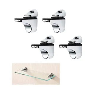 Glasklem, Glas Plankdragers, 4 Stuks Metalen Verstelbare Heldere Zinklegering Glazen Planksteunbeugel, Vismond Glazen Clip - Klemhouder