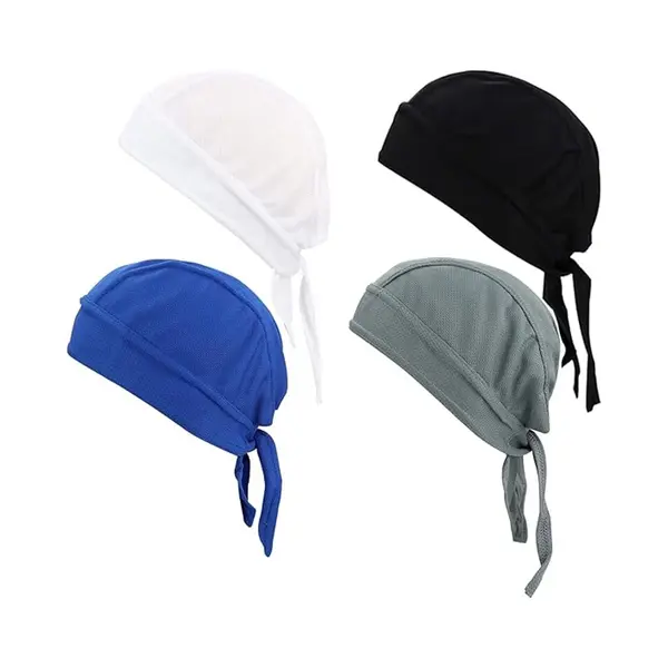 4 Stuks - Fietsmuts - Rijpet - Fietshoofddoek - Skullcap - Zweetafvoerende Muts - Muts - Hoofdband - Sneldrogende Piratenhoed - Muts Voor Buiten - thumbnail