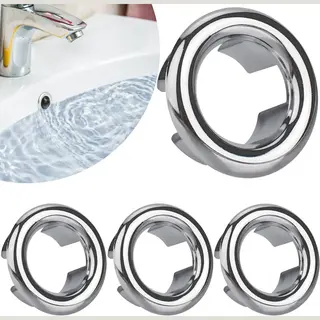 4-pack Overloopring Voor Wastafel - Overloopring Voor Badkamer - Ronde Gatafdekking - Voor Badkamer/ Keuken/ Wastafel/ Overloopafdekking