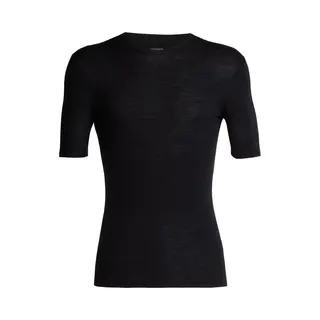 Icebreaker Herren Everyday Kurzärmeliges Crewe T-Shirt - Funktionsshirt Herren - 100% Merinowolle Base Layer - Black, L