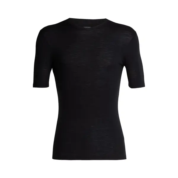 Icebreaker Herren Everyday Kurzärmeliges Crewe T-Shirt - Funktionsshirt Herren - 100% Merinowolle Base Layer - Black, L thumbnail
