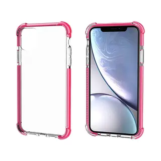 ShieldCase Bumper Shock Case Geschikt Voor Apple IPhone 11 Pro - Transparant Hoesje Met Gekleurde Randen - Kwalitatieve Backcover - Roze