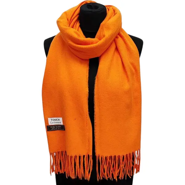 Lange Warme Sjaal - Unisex - Effen - Oranje - 200 X 75 Cm (23215#) thumbnail