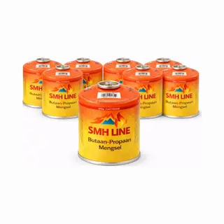 Smh Line® Gasflessen - Gascartouche - 8x 450g - EN417 Schroefventiel - ∅ 11x14cm - Passend Op Weber Bbq