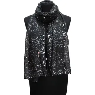 Lange Dunne Sjaal - Glitter - Zwart - 180 X 70 Cm (231120#)