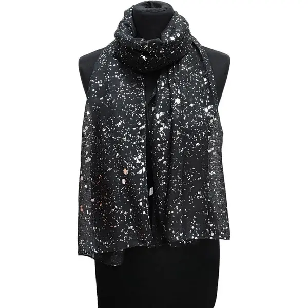 Lange Dunne Sjaal - Glitter - Zwart - 180 X 70 Cm (231120#) thumbnail